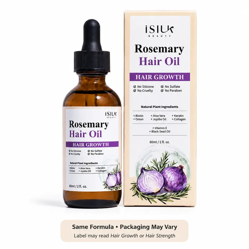 Rosemary Growth Repair Oil - Universal Scalp Care Scalp Relief Tonic for Natural & All Hair Types, 60ml Amber Bottle Root Nourishing Treatment with Biotin, Aloe Vera, Jojoba, Keratin & Vitamin E, Lightweight Non-Greasy Daily Hair Fall Aid