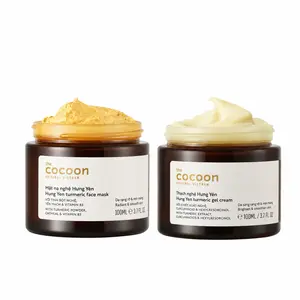 Cocoon Turmeric Brightening Set – Face Mask + Gel Cream Moisturizer for Clear, Radiant Skin (100% Vegan)