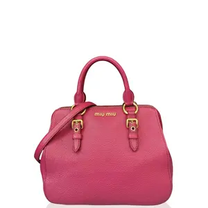 Pre-owned miu miu Leather tote bags Two Way Bag Calfskin Red (wc030126a4)