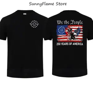 We The People 250 Years of America 1776–2026 T-Shirt, Patriotic Eagle USA Flag Graphic Tee Gift for Men Top, Gift Father's Day