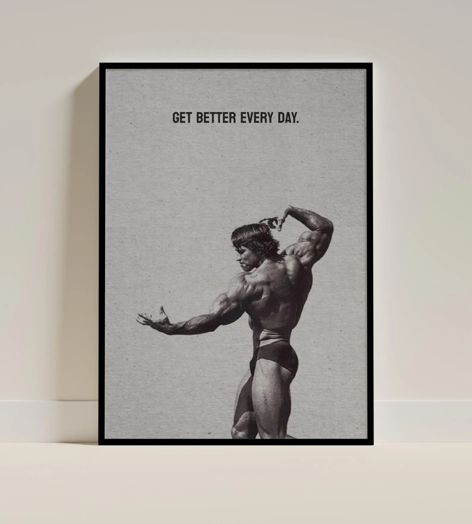 Arnold Schwarzenegger Poster, Get Better Every Day Bodybuilding Wall Art, Gym Room Decor, Fitness Motivation Print, Workout Inspiration Art