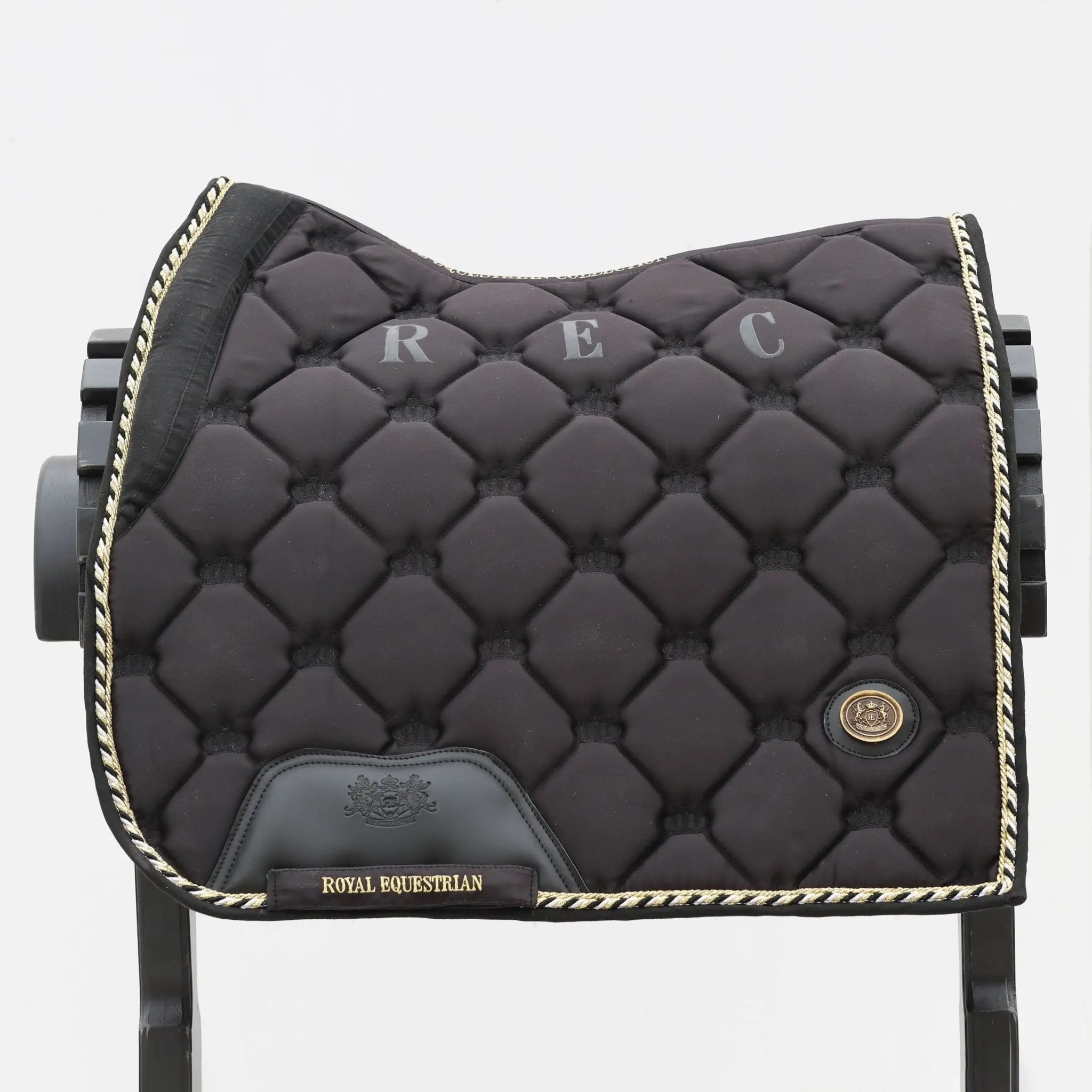 Royal Equestrian Saddle Pad Dressage Black Gold
