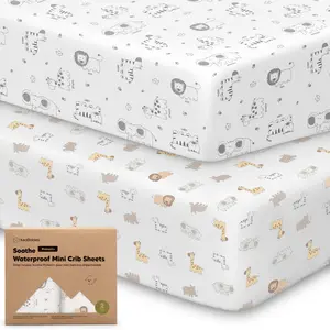 2-Pack Soothe [Protect+] Waterproof Mini Crib Sheets