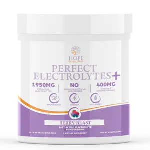 Hope Essentials Perfect Electrolytes+ Berry Blast - 20 Stick Packs, 1950mg Electrolytes, 400mg Vitamin C, No Sugar, Gluten-Free, Immune Support Drink for Youth