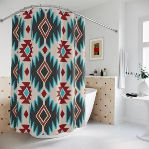 Western Aztec Style Boho Shower Curtain | Southwest Bathroom Decor | Tribal Inspired Bath Curtain | Unique Home Accents Adventure