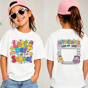 Girls Last Day of School Autograph T-shirt, Sign My Shirt T-shirt, Graduation 2026 T-shirt, Funny Student T-shirt, Autograph Signature, Class of 2026 #    Last Day of School #   Sign My Shirt #   Back to School