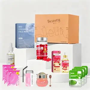 Lip mask, lipstick, face mask, eyebrow gel, hair care capsules, clay mask, facial serum, body serum set, skincare and body gift set, suitable for gifting, skincare set, Glow