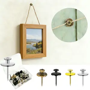 Multicolor Dual-Head Hanging Hooks, Picture Hangers with Storage Box, Wall Mounted Organizer for Home Decor, Easy Installation