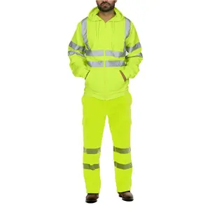 Men's Fleece Coverall with Reflective Strips - Warm Work & Safety Suit