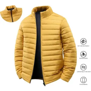 Best-selling jackets for both men and women, winter stand-up collar windproof, fleece and thickened cotton-padded jackets for couples, thickened high-quality cotton-padded jackets Men's Cashmere Lined Warm Jacket Menswear Coats（giGift