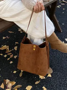 2025 Women's Fashion New Korean-Style Retro Leopard Print Tote Bag, Versatile Solid-Color Suede Armpit Bag, Canvas Crossbody Parent-Child Bag, Fashionable Patterned Bag