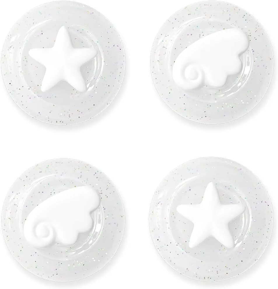GeekShare Joystick Caps Compatible with Nintendo Switch / Switch OLED / Switch Lite – Anti-Slip Thumb Grip Caps – 4PCS Silicone Analog Stick Cover Thumbstick Grips for NS Console, Crystal Glitter Soap Bubble Design