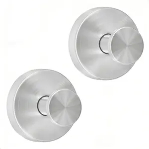 No Drill Suction Cup Hook, Heavy Duty Stainless Steel Vacuum Towel Hook for Shower Glass & Tile, Waterproof Removable Wall Hook for Kitchen & Bath, 2 Pc