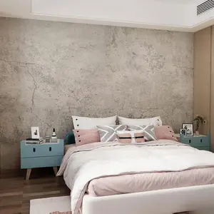 16"x118" Thick Light Brown Grey Concrete Contact Paper, Waterproof Peel & Stick Vinyl Wrap, Industrial Matte Textured Cement Wallpaper for Bedroom Walls & DIY Decor