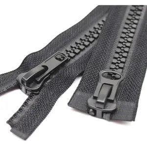 #10 34 Inch Two Way Separating Jacket Zipper Heavy Duty Plastic Zipper Black Large  Zippers for Sewing Coat Jackets Clothes Parka (34" 86cm)