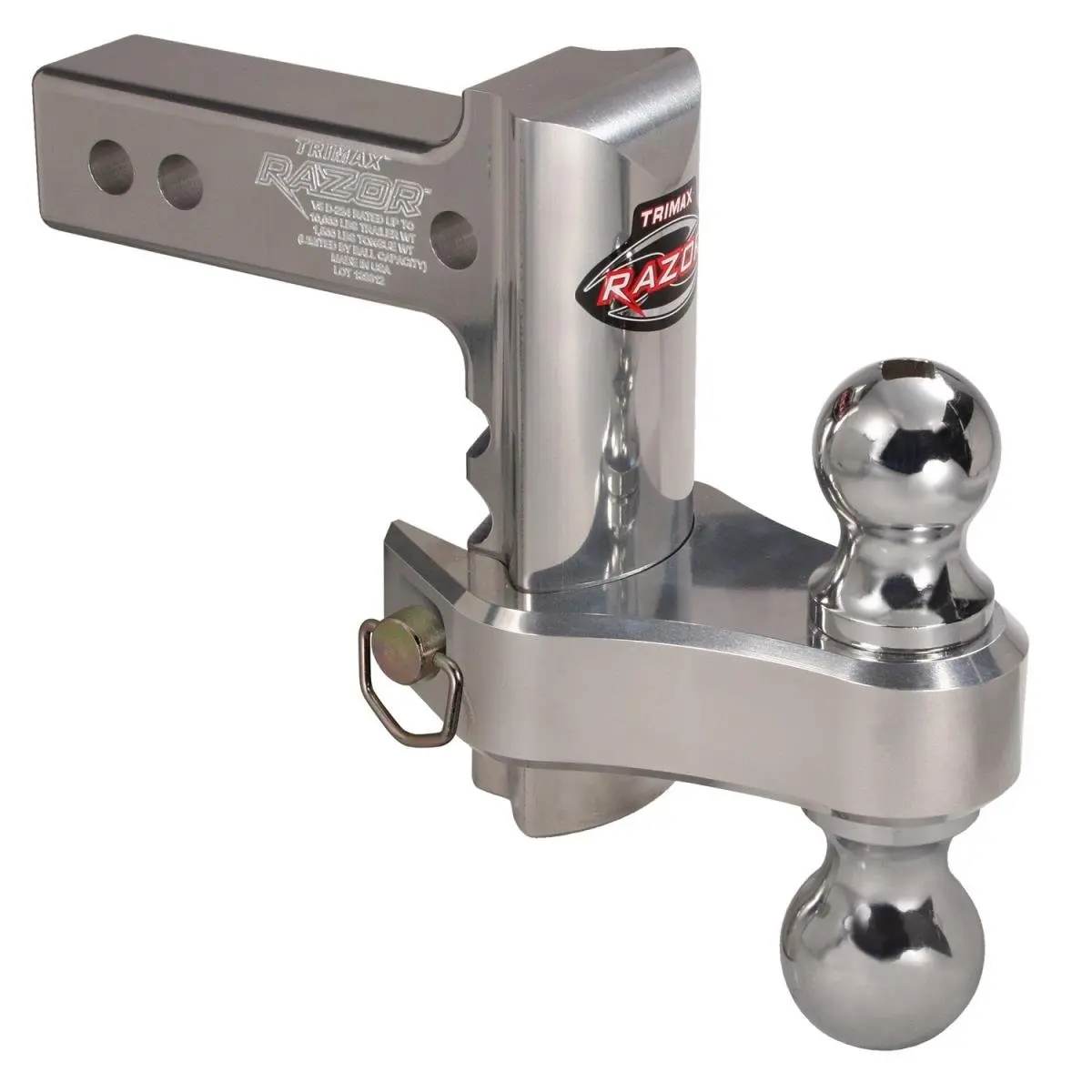 6 in. Aluminum Adjustable Hitch with Dual Ball, for Kayaking & Water Sports Activities