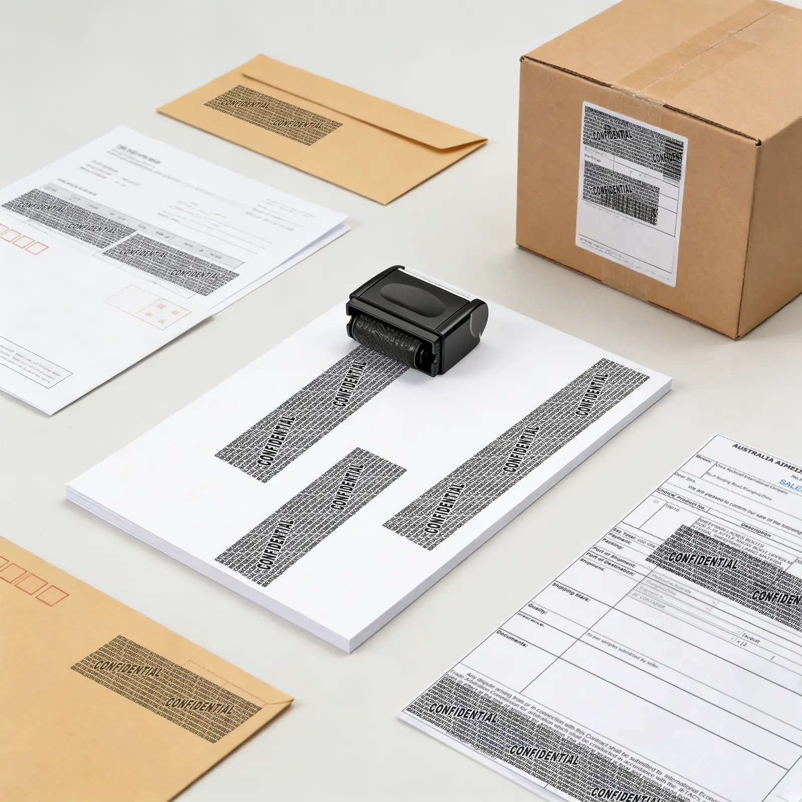 Takoo Identity Theft Protection Roller Stamp - Wide Security Privacy Guard - Messy Code Address Blocker for ID Privacy, Confidential Mail, Bills & Express Packages