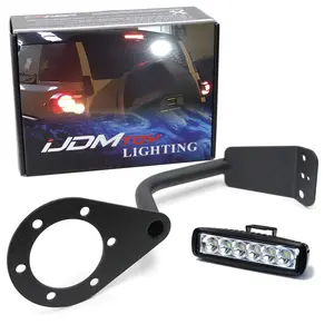 iJDMTOY Rear Tire Carrier 6-Inch Mini LED Light Bar Kit, For Toyota 2007-2014 FJ Cruiser, Including 18W LED Lightbar, Spare Tire Location Mounting Brackets & Relay Wires