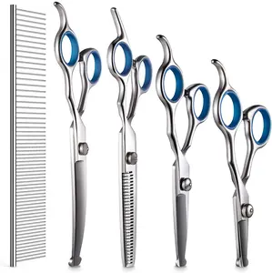 Titanium Professional Dog and Cat Grooming Scissors,Pet Grooming Shears with Safety Round Tips Fur Trimming for Dogs, Cats