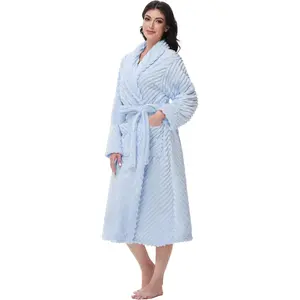 Premium Robes for Women - Super Soft Cozy Fleece Womens Robe Plush Long BathrobeGift