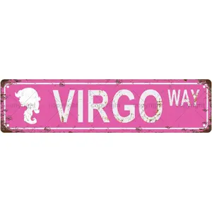 Virgo Star Sign Zodiac Sign Vintage Metal Tin Sign, Street Signs,Home Room Wall Bathroom Bar Cafe Garage Decor 16"x4"
