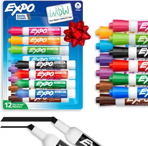 EXPO Dry Erase Markers, Low Odor Ink, Assorted Colors, Chisel Tip, 12 Count - Whiteboard, Calendar, Organization, Essential Supplies for Office, School, Classroom, Teachers