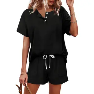 2025 Jorts Outfit Women Drawstring Tie Sports Casual Set Clothes Womenswear