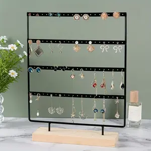 Jewelry rack earring display rack detachable wooden bottom earring jewelry earring storage rack