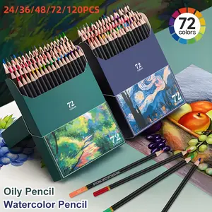 24/36/48/72/120 Professional Colored Watercolor Pencils Set for Adults & Teens - Premium Art Supplies with Vibrant Colors, Pencils for Professional Artistic Use, Ideal for Painting, Drawing & Crafting