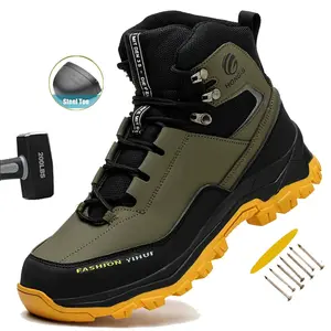 Boots men work waterproof Safety Shoes Men Work Sneakers Indestructible Shoes Puncture-Proof Protective Shoes Work Boots Steel Toe