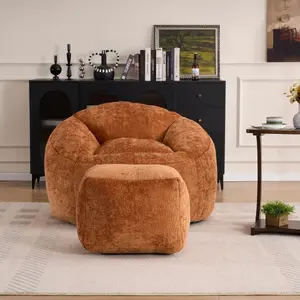 Foam Bean Bag Chairs for Adults/Teens with Filling,Bean Bag Lazy Sofa with Ultra Soft Chenille Cover, Bean Bag,Indoor & Outdoor