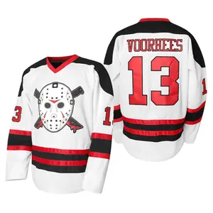 Jason Voorhees Hockey Jersey Men's V-Neck - Halloween Horror Fan Gift, Scary Movie Merch, Ice Hockey Pullover, Costume Party, Friday The 13th Fan Apparel, Gift For Him, Horror Cosplay, Fan Gear Christmas Eve gifts Holiday