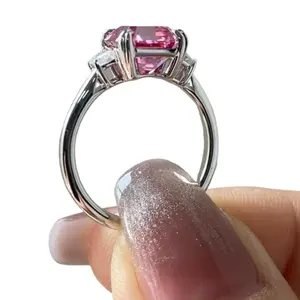 Women's Ring - 1-Piece Spring New Daily Outfit Accessory, Simple Exquisite, Synthetic Pink Gemstone Inlay, Valentine’s Day Gift For Female Friends