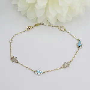 Solid 14kt bracelet, size 6.5-7, with a boy silhouette