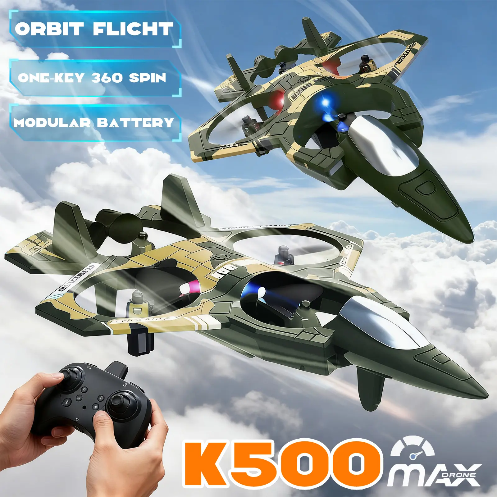 Remote control aircraft, 360 rolling, night flight mode | Perfect gift for teenagers and adults to operate easily.