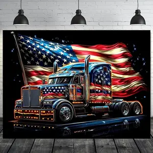 1pc 2D Flat Patriotic American Flag Truck cloth, Machine Washable Polyester, No Electricity Needed, Versatile for Wedding & General Decor, cm to , Ideal for Xmas & Festive Occasions White