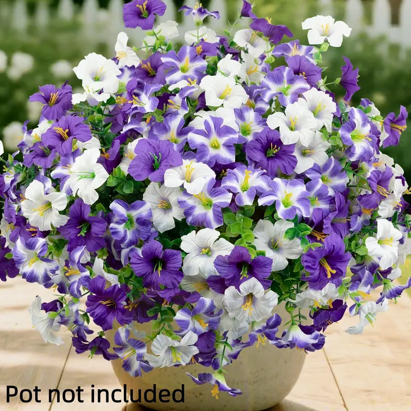 8pcs Artificial Fake Flowers, Mixed Color Home Decor Faux Florals, Maintenance-Free Year-Round Blooms, Indoor Outdoor Balcony Patio Tabletop