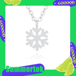 KINHOPI Snowflake Necklace for Women Dainty Simple Jewelry Everyday Sparkling Adjustable Chain Perfect Gift Choice