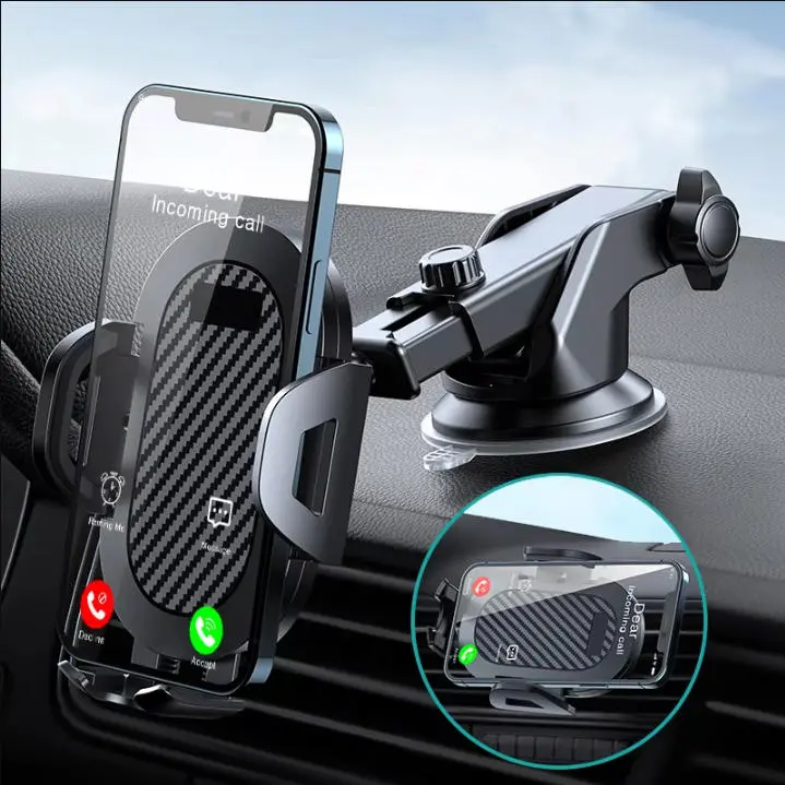 TEMPOMIND Car Phone Holder - Universal Fit Plastic, 360° Rotating Swivel, Adjustable Vacuum Adsorption Suction Cup, Windshield & Instrument Panel Mount (Phone Holders & Mounts for Car), Phone Holder For Car, 360° Rotating Swivel Phone Holders & Mounts