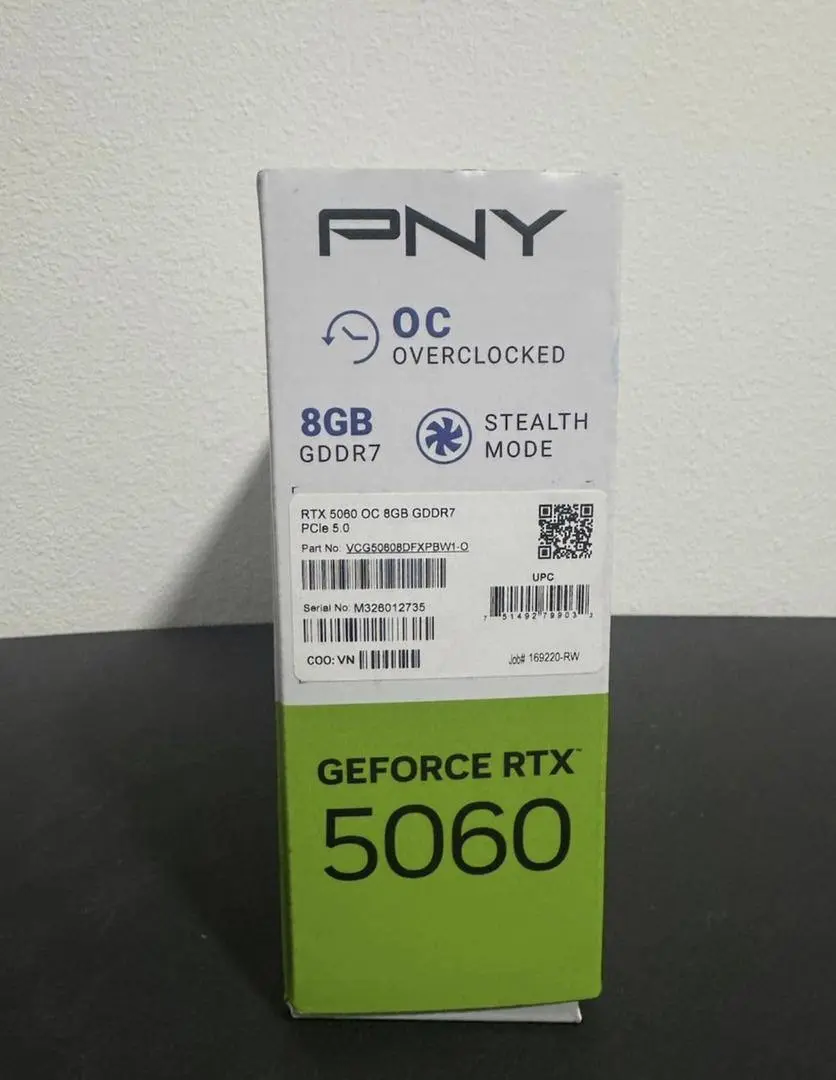 PNY NVIDIA GeForce RTX 5060 OC Dual Fan Graphics Card (8GB GDDR7, 128-bit)