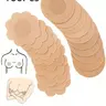 Women's 100pcs Seamless Breathable Self-Adhesive Invisible Nipple Covers, Round & Flower Shaped, Sweatproof & Anti-Slip Design, Gym Yoga Running Essential, Circle Nipple Covers