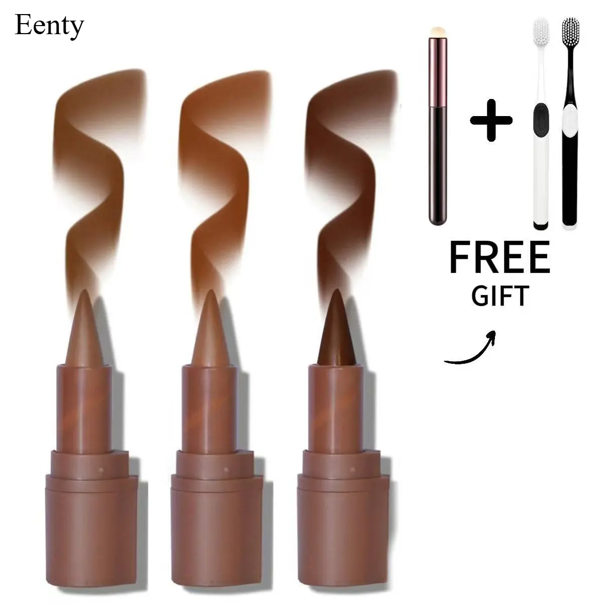 Eenty 2-in-1 Gradient Lip Liner and Lipstick Lip Combo Set - Achieve Flawless Contour and Gradual Ombre Effect with Easy-to-Use Crayon Form and Cone Tip (01&04&06, 1 Count (Pack of 3))