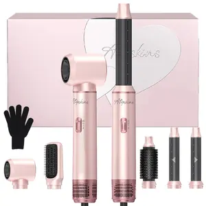 Hair Dryer Brush 5 in 1, Blow Dryer Brush Set Hair Dryer Kit Upgrade Hot Air Brush As A Gift for Straight/Curl/Drying/Smoothing Air Styler Curling Wrap Air Curler, Curling Iron Hair Styling Tools, Christmas, New Year Gift