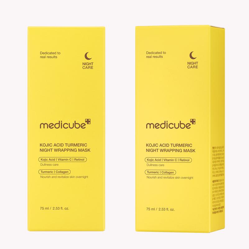 [medicube] Kojic Acid Turmeric Night Wrapping Mask | Overnight Wrapping Mask, Morning Shed, Turmeric, Niacinamide, Vitamin C