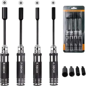 Hex Nut Driver Set Hexagonal  Nut Wrench 4.0/5.5/7.0/8.0mm Repair Tool Kit Socket Screwdrivers for RC Quadcopter Helicopter FPV Drone  Airplane