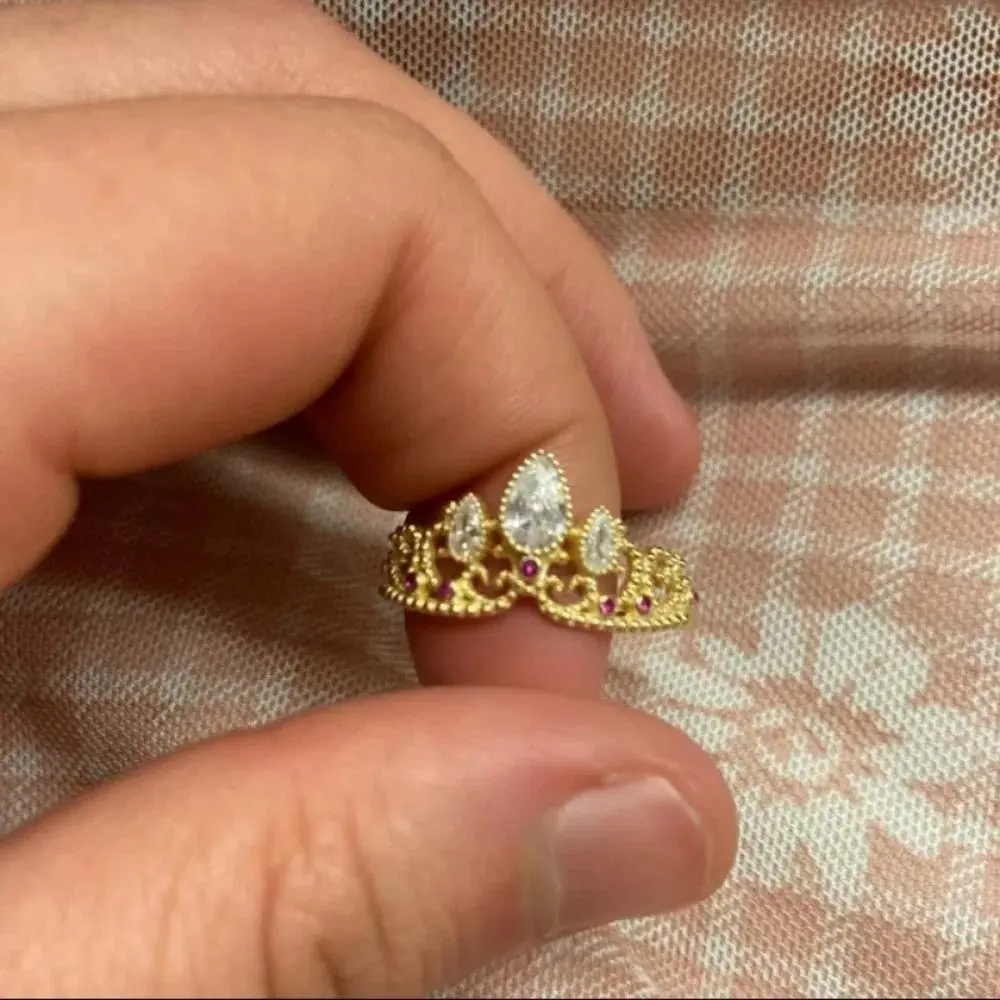 Rapunzel Crown Rings,Princess Jewelry,For Woman Girls,Fashion Wedding Accessories,Gold Plated,Adjustable Rings ,Gift For Her