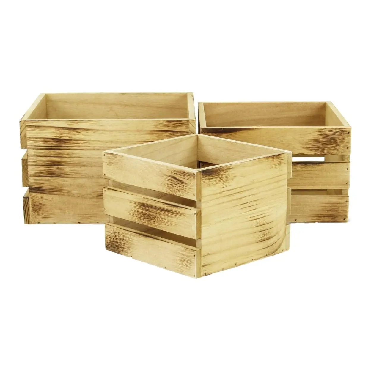 Rustic Farmstead Aged Wooden Crate Set
