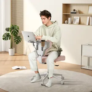 Newtral Ergonomic Office Chair with Wheels/ Back Tray Table - Adjustable Height, Pet Friendly, for Work Reading Makeup, Back Support, Versatile for Home & Office& bedroom Use