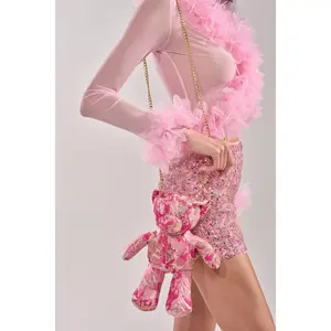 REALLY ME BROCADE BEAR BAG