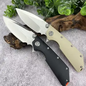 D.OC Manual Flipper Folding Knife, High Hardness D2 Steel, G10 Handle, Multi-functional Camping Hiking Knives for Outdoor Exploration, Everyday Carry Tool, Durable and Portable for Outdoor Activities